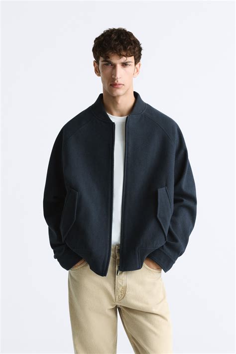 zara mens bomber jacket|MANTECO WOOL BLEND BOMBER JACKET